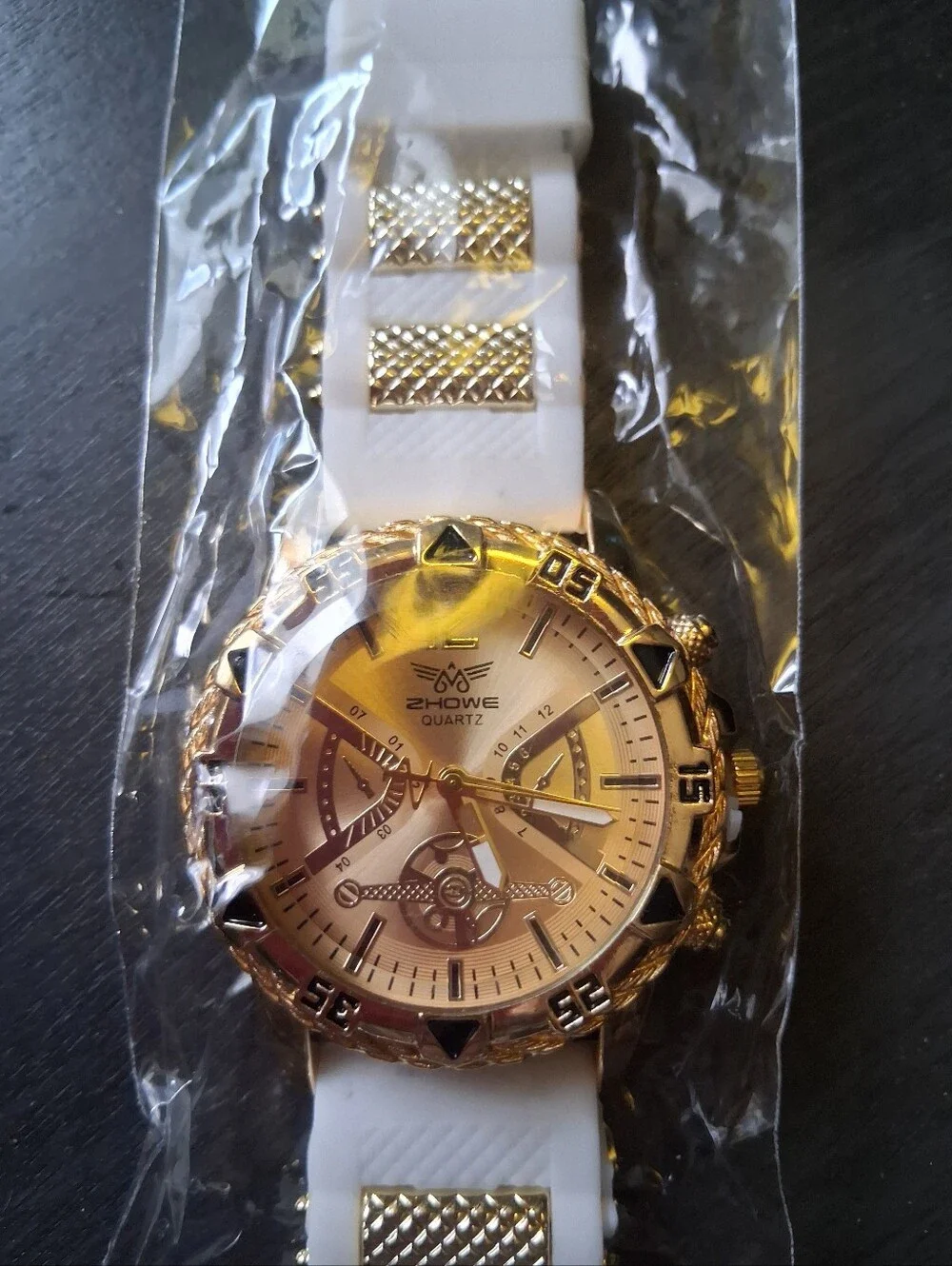 Howe White Silicone Strap Watch with Gold-Tone Case